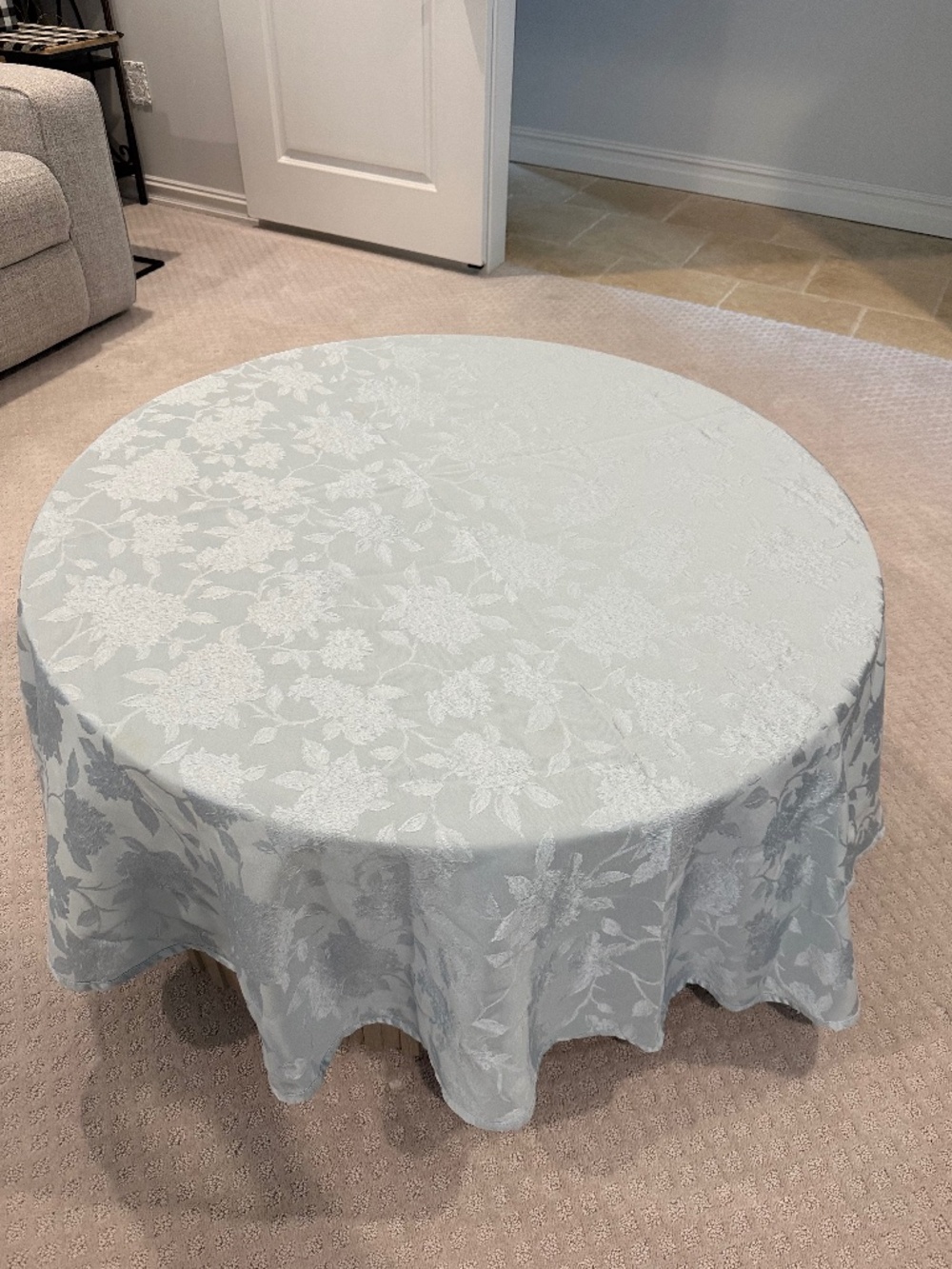 Waterford Light Blue 70" Round Table Clothe